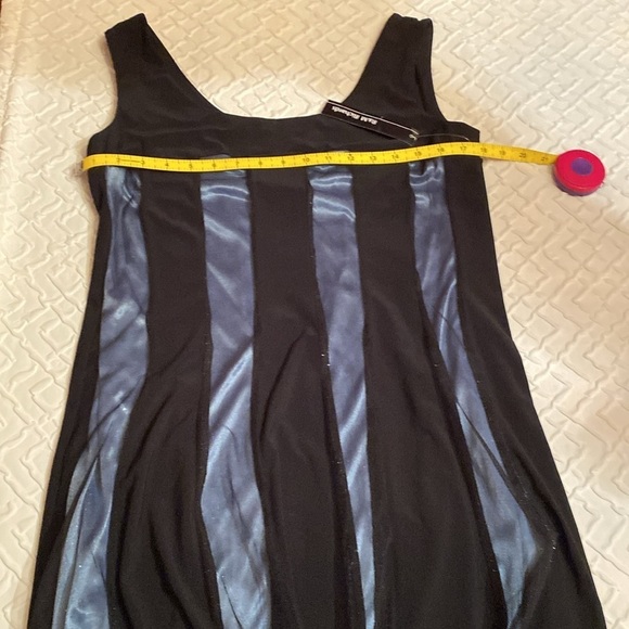 R&M Richards NWT ALine Dress Teal & black stripes size 10 - Picture 7 of 8